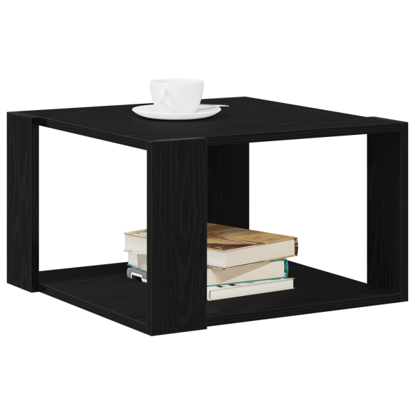 Mesa de centro de madera de ingeniería negro roble 85x55x31 cm M 3