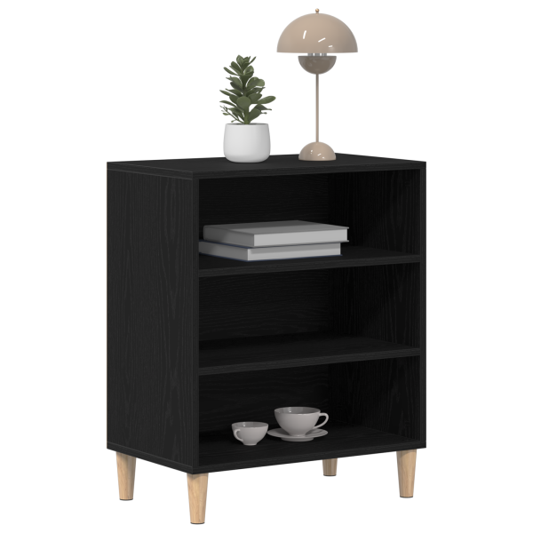 Sideboard  Negro Roble 57x35x70 cm Madera Compuesta M 3