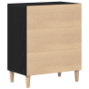 Sideboard  Negro Roble 57x35x70 cm Madera Compuesta 5