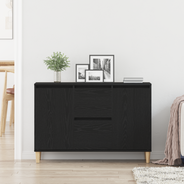 Sideboard  Carvalho Preto 101x35x60 cm em Madeira de Engenharia M 4
