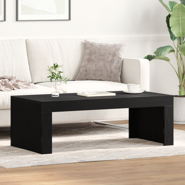 Mesa de centro madera de ingeniería roble negro 102x50x35 cm D