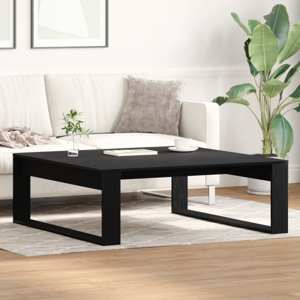 Mesa de café  Negro Roble 100x100x35 cm Madera D