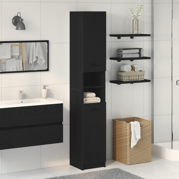 Gabinete de baño de roble negro  - 32x34x188.5 cm D