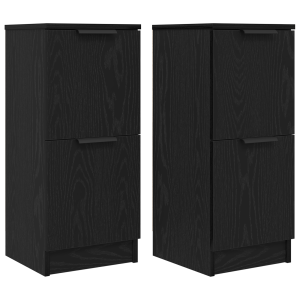 Buffets 2 pcs em Carvalho Preto. 30x30x70 cm. Feito de Madeira Derivada H