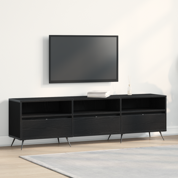 mueble para TV Negro 150x30x44.5 cm de Madera Elaborada D