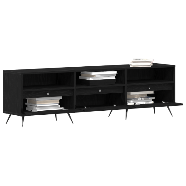 mueble para TV Negro 150x30x44.5 cm de Madera Elaborada M 3