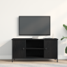 Mueble de TV madera ingeniería y acero roble negro 100x40x50 cm 4
