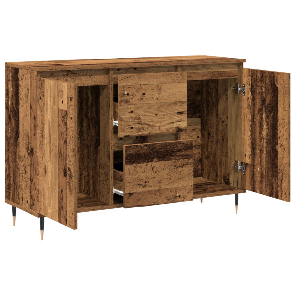 Aparador con puertas y cajones madera envejecida 101.5x35x70 cm M 5