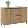 Aparador con puertas y cajones roble artisan 101.5x35x70 cm 3