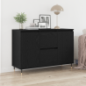 Sideboard  com portas e gavetas Preto Carvalho 101.5x35x70 cm 1