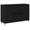 Sideboard  com portas e gavetas Preto Carvalho 101.5x35x70 cm 2