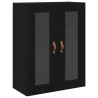 Armario de pared con puertas de vidrio roble negro 69.5x34x90cm 2