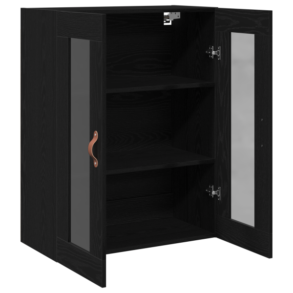 Armario de pared con puertas de vidrio roble negro 69.5x34x90cm M 3
