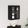 Armario de pared  con puertas de vidrio Roble negro 69.5x34x90 cm 1