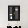 Armario de pared  con puertas de vidrio Roble negro 69.5x34x90 cm 4