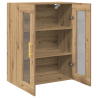 Armario de pared con puertas vidrio roble artisan 69.5x34x90 cm 5