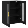 Armario de pared con puertas de vidrio roble negro 69.5x34x90cm 5
