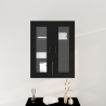 Armario de pared con puertas de vidrio roble negro 69.5x34x90cm 4