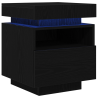 Mesitas de noche con luces LED 2 uds roble negro 40x39x48.5 cm 2