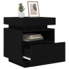 Mesa de cabeceira  com luzes LED 2 pcs Carvalho preto 40x39x48.5 cm 3
