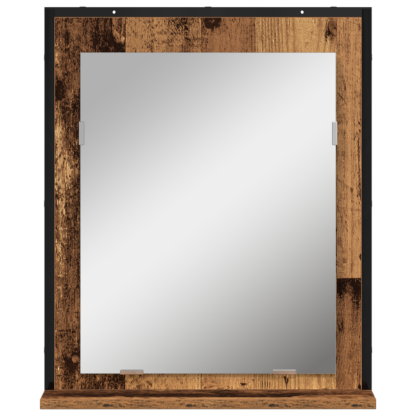 Espejo de baño  madera envejecida 50x12x60 cm madera de ingeniería M 5