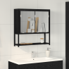 Armario espejo de baño madera roble negro 60x16x60 cm 1