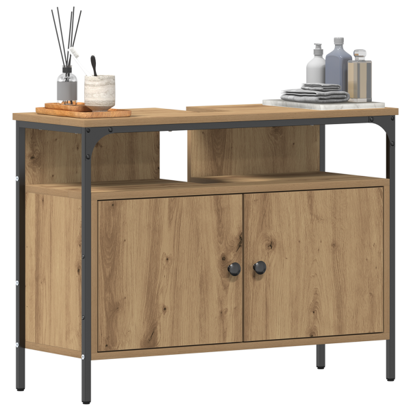 Mueble lavabo baño madera ingeniería roble artisan 80x30x60 cm M 3