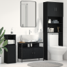 Mueble de lavabo baño madera ingeniería roble negro 80x30x60 cm 1