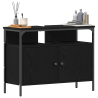 Mueble de lavabo baño madera ingeniería roble negro 80x30x60 cm 3