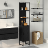 Mueble de baño madera de ingeniería roble negro 33x33x185.5 cm 1