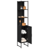 Mueble de baño madera de ingeniería roble negro 33x33x185.5 cm 3