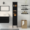 Mueble de baño madera de ingeniería roble negro 33x33x185.5 cm 4