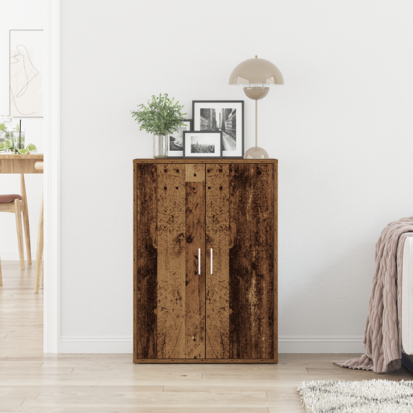 Aparador de madera de ingeniería envejecida 60x31x84 cm M 4