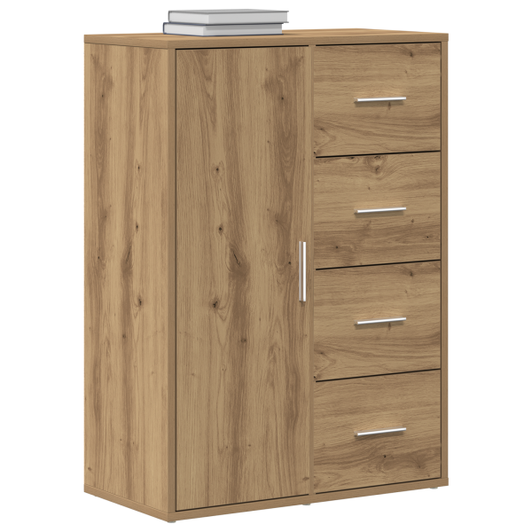 Aparador de madera de ingeniería roble artisan 60x31x84 cm M 3