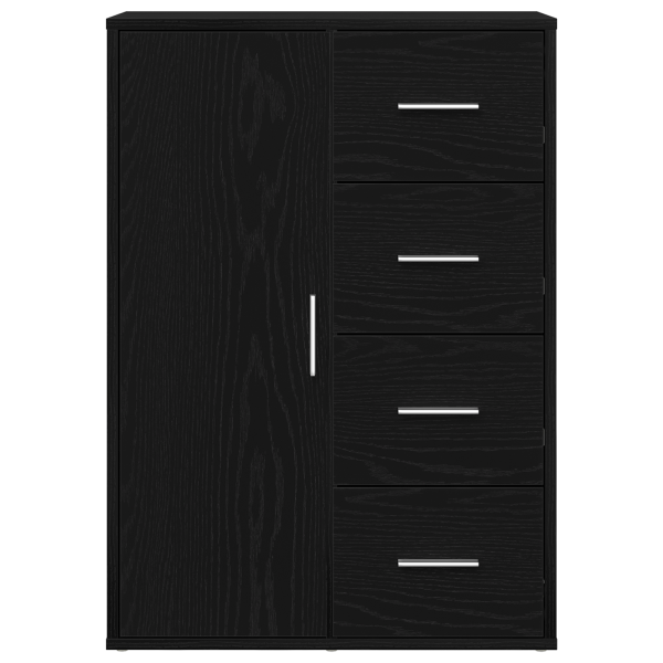 Aparador de madera de ingeniería roble negro 60x31x84 cm M 2