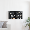 Mueble vitrina de pared de madera de ingeniería roble negro 1