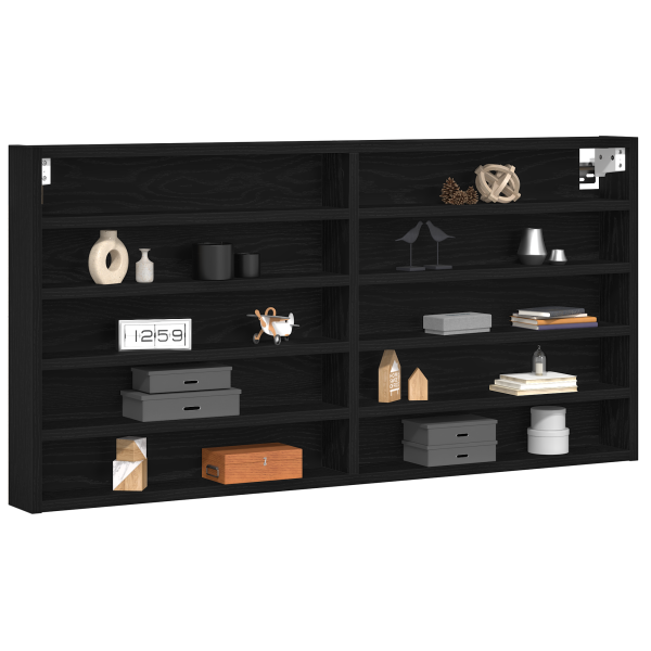 Mueble vitrina de pared de madera de ingeniería roble negro M 3