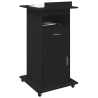 Atril con ruedas de madera de ingenería roble negro 3