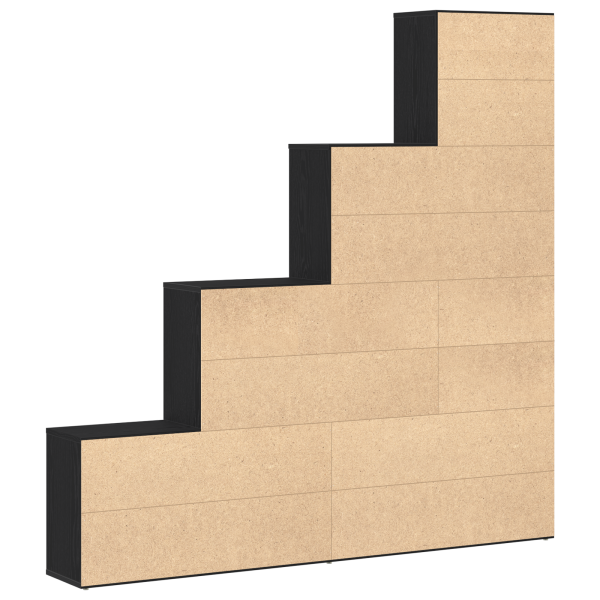 Estantería/Divisor madera ingeniería roble negro 155x24x160 cm M 5