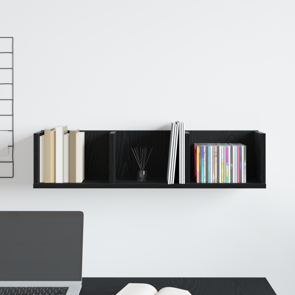 Estantería de CD  Nogal Negro 75x18x18 cm de madera M 4