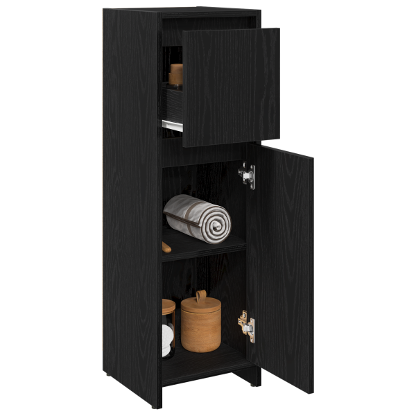 Armario de baño madera ingeniería roble negro 30x30x95 cm M 3