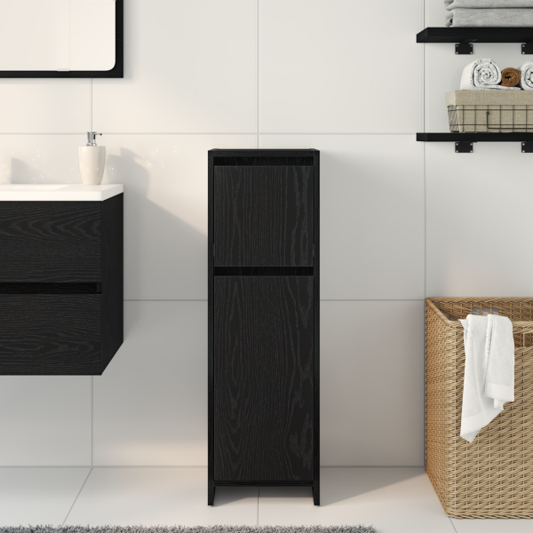 Armario de baño madera ingeniería roble negro 30x30x95 cm M 4