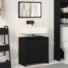 Gabinete de baño  con espejo de madera de roble negro 60x33x61 cm de madera de ingeniería 1