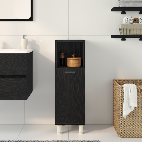 Armario de baño madera ingeniería roble negro 30x30x95 cm M 4