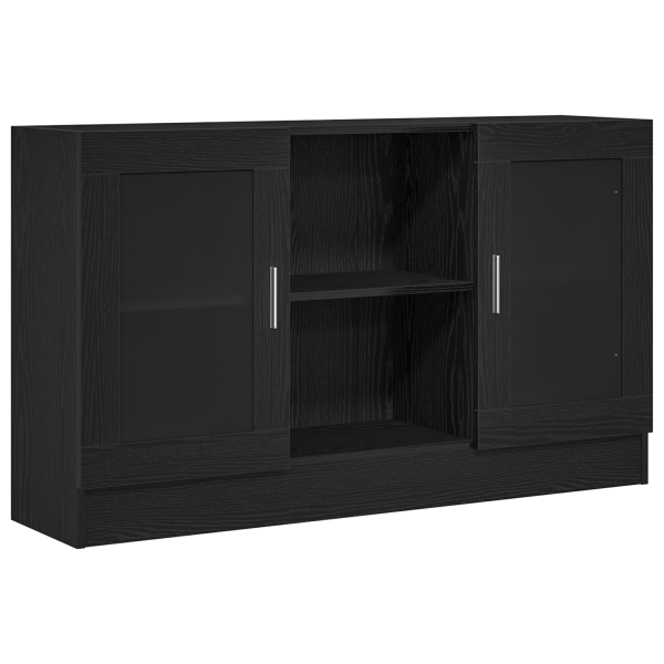 Mueble Auxiliar Roble Negro Madera de calidad y vidrio Mediano M 2