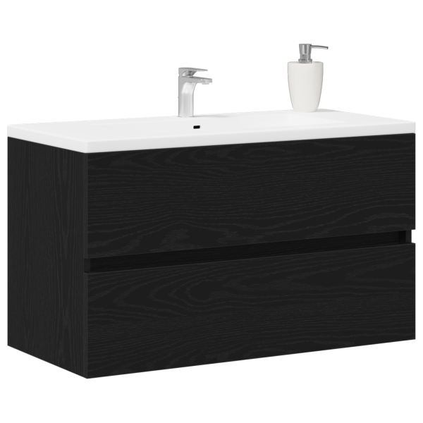Gabinete de Lavabo Roble Negro 80x38.5x45 cm Madera Elaborada M 3