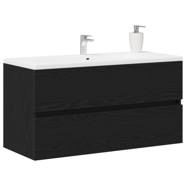 Gabinete para Lavabo Roble Negro 90x38.5x45 cm Madera de Buena Calidad M 3