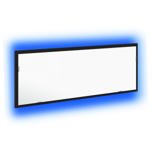 Espejo de baño LED madera ingeniería roble negro 100x8.5x37 cm H