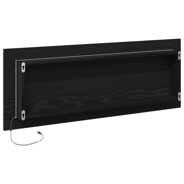 Espelho de Casa de Banho LED  Carvalho Preto 100x8.5x37 cm de Madeira de Engenharia M 5