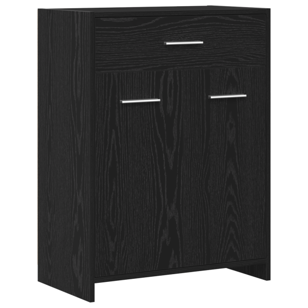 Armario de baño  Negro Roble 60x33x80 cm Madera M 2